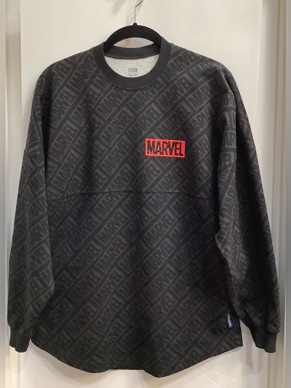 Marvel Black Crewneck Sweatshirt with Red Logo